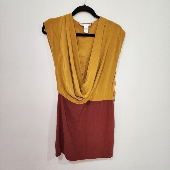 Diane Von Furstenberg color block silk dress, size 2 - Picture 1 of 4